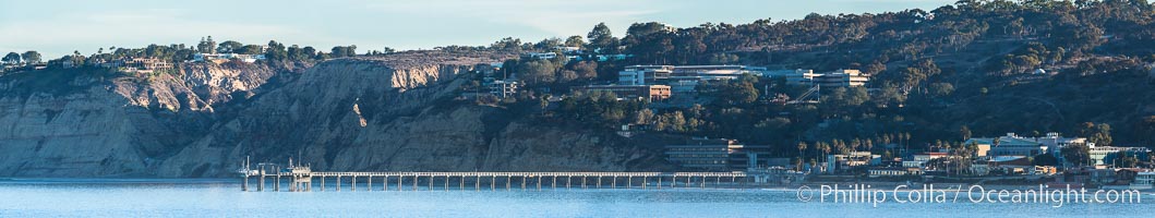 Panorama of SIO Pier, Scripps Institute of Oceanography research pier, Scripps Institution of Oceanography, La Jolla, California