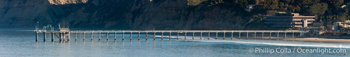 Panorama of SIO Pier, Scripps Institute of Oceanography research pier, Scripps Institution of Oceanography, La Jolla, California