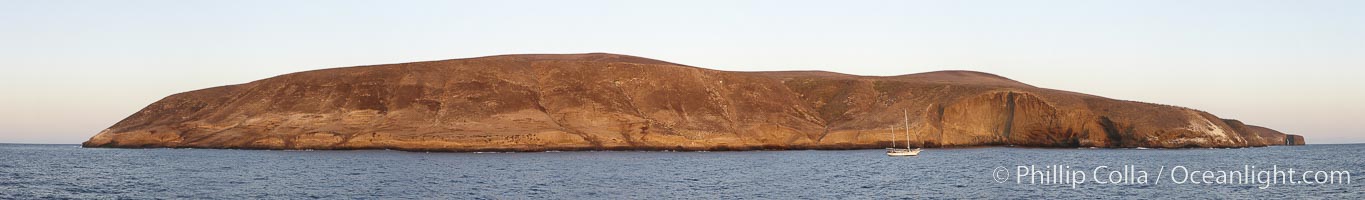 Panoramic photo of Santa Barbara Island, part of the Channel Islands National Marine Sanctuary, California.