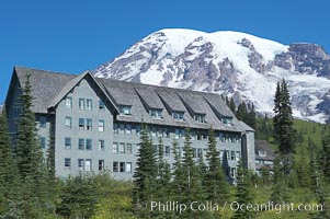 Paradise Inn.  The Paradise Inn, one of the grand old lodges of the National Park system, was completed in 1906. Paradise Park, summer, Mount Rainier National Park, Washington