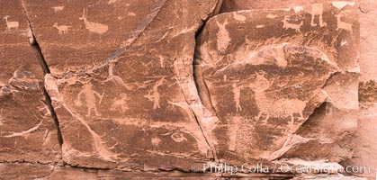 Petroglyphs and native American rock art, Moab, Utah