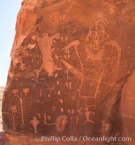 Petroglyphs and native American rock art, Moab, Utah