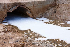 Pollution accumulates in the Tijuana River Valley following winter storms which flush the trash from Tijuana in Mexico across the border into the United States, Imperial Beach, San Diego, California