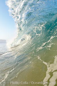 Breaking wave, early morning surf, Ponto, Carlsbad, California