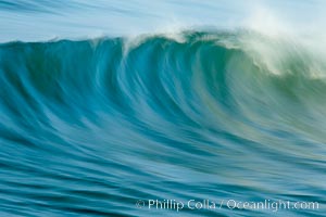 Breaking wave, fast motion and blur. Ponto, South Carlsbad, California
