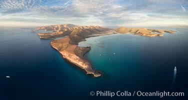 Punta Prieta and San Gabriel Bay, Aerial Photo, Sunset