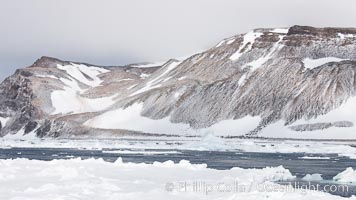 Enormous colony of Adelie penguins covers the hillsides of Paulet Island. Antarctic Peninsula, Antarctica, Pygoscelis adeliae, natural history stock photograph, photo id 24906