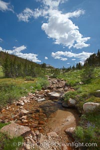 Rafferty Creek along the John Muir Trail, on approach to Vogelsang High Sierra Camp in Yosemite's high country, Yosemite National Park, California