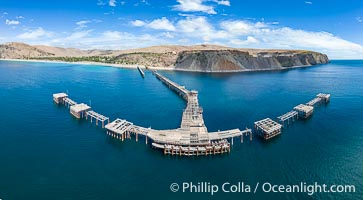 Rapid Bay Jetty Aerial Photo, South Australia.  The now-derelict jetty (wharf, pier) at Rapid Bay is famous for great SCUBA diving, including opportunities to see leafy sea dragons