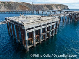 Rapid Bay Jetty Aerial Photo, South Australia.  The now-derelict jetty (wharf, pier) at Rapid Bay is famous for great SCUBA diving, including opportunities to see leafy sea dragons