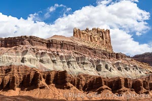 Red Rock cliffs and clouds, Capitol Reef National Park, Utah