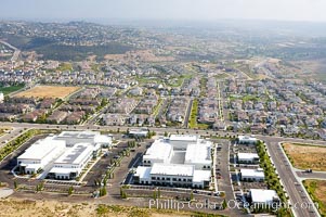 Residential, industrial buildings and warehouses, near Palomar McClellan airport, Carlsbad, California
