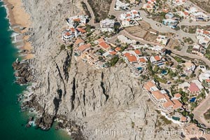 Private homes built on the bluffs overlooking the ocean at Cabo San Lucas