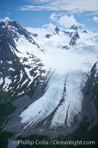 Glacier and rocky peaks, Resurrection Mountains