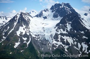 Glacier and rocky peaks, Resurrection Mountains