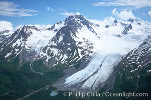 Glacier and rocky peaks, Resurrection Mountains