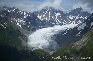 Glacier and rocky peaks, Resurrection Mountains