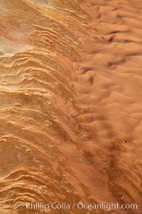 Ripples in sand and sandstone.