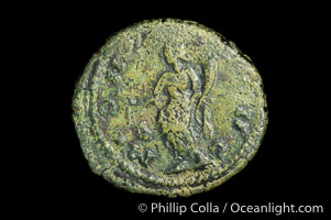 Roman emperor Carausius (287-293 A.D.), depicted on ancient Roman coin (bronze, denom/type: Antoninianus) (Antoninianus Obverse: IMP CARAVSIVS PF AVG. Reverse: MONETA AVG; Moneta standing left.)