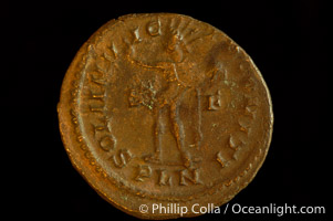 Roman emperor Constantine I (307-337 A.D.), depicted on ancient Roman coin (bronze, denom/type: Follis) (AE 21mm; XF-AU)