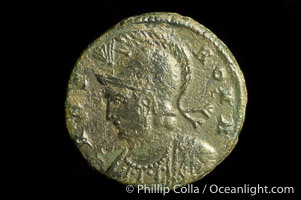Roman emperor Constantine I-URBS (307-337 A.D.), depicted on ancient Roman coin (bronze, denom/type: AE3) (AE3, Sear 3894. Obverse: VRBS ROMA. Reverse: She wolf, Romulus, Remus, 2 stars.)