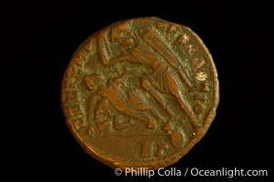 Roman emperor Constantius Gallus (351-354 A.D.), depicted on ancient Roman coin (bronze, denom/type: Red. Centenionalis) (AE3, 17mm, VF. Obverse: DN CONSTANTIVS NOB C, AES. Reverse: R FEL TEMP REPARATIO.)