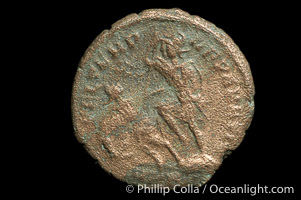 Roman emperor Constantius II (337-361 A.D.), depicted on ancient Roman coin (bronze, denom/type: Centenionalis)