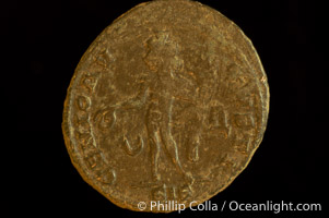 Roman emperor Licinius I (307-324 A.D.), depicted on ancient Roman coin (bronze, denom/type: Follis)