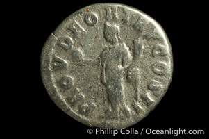 Roman emperor Lucius Verus (161-169 A.D.), depicted on ancient Roman coin (silver, denom/type: Denarius) (Denarius, 3.2 g. Obverse: IMP L AVEREL VERVS AVG. Reverse: PROV DEOR TR P COS II)