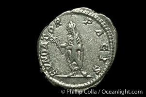 Roman emperor Sept. Severus (193-211 A.D.), depicted on ancient Roman coin (silver, denom/type: Denarius) (Denarius, 3.18g. Sear 1753v, RSC 203, RIC 160. Obverse: SEVERVS AVG PART MAX. Reverse: FVNDATOR PACIS)