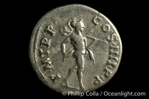 Roman emperor Trajan (98-117 A.D.), depicted on ancient Roman coin (silver, denom/type: Denarius)