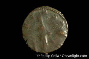 Roman emperor Victorinus (269-271 A.D.), depicted on ancient Roman coin (bronze, denom/type: Antoninianus) (Antoninianus VM 9; PIETAS AVG.)