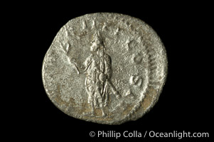 Roman emperor Volusian (251-253 A.D.), depicted on ancient Roman coin (silver, denom/type: Antoninianus) (Antoninianus VF. Obverse: IMP CA C VIB VOLUSIANUS AUG. Reverse: PM TRP IIII COS II)