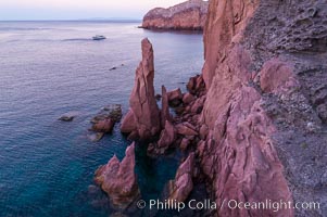 Rugged coastline on Isla Partida, aerial view, Sea of Cortez