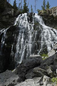 Rustic Falls is located at the entrance to Golden Gate Canyon near Mammoth Hot Springs, Yellowstone National Park. The falls are 47 feet (15m) high