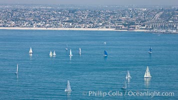 Sailboats and coastline near Redondo Beach