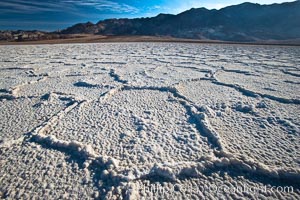 Devils Golf Course, California.  Evaporated salt has formed into gnarled, complex crystalline shapes in on the salt pan of Death Valley National Park, one of the largest salt pans in the world.  The shapes are constantly evolving as occasional floods submerge the salt concretions before receding and depositing more salt. USA, natural history stock photograph, photo id 15582