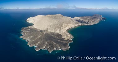 San Benedicto Island and Barcena crater, aerial photo, Revillagigedos Islands, Mexico, San Benedicto Island (Islas Revillagigedos)