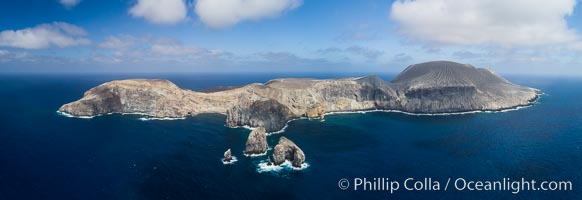 San Benedicto Island and Barcena crater, aerial photo, Revillagigedos Islands, Mexico, San Benedicto Island (Islas Revillagigedos)