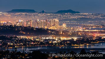 San Diego and Tijuana City Skyline, viewed from Mount Soledad