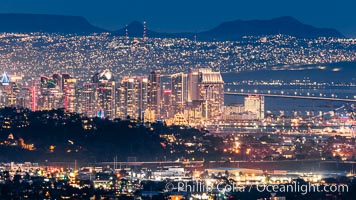 San Diego and Tijuana City Skyline, viewed from Mount Soledad