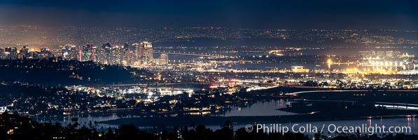 San Diego and Tijuana City Skyline, panoramic photo, viewed from Mount Soledad