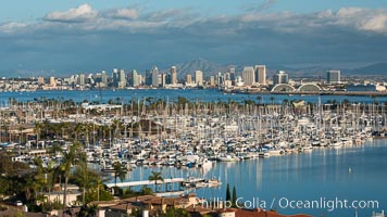 San Diego Bay and Skyline, viewed from Point Loma, panoramic photograph