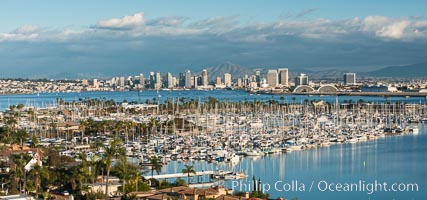 San Diego Bay and Skyline, viewed from Point Loma, panoramic photograph