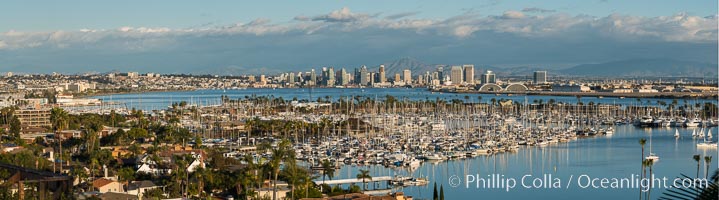 San Diego Bay and Skyline, viewed from Point Loma, panoramic photograph