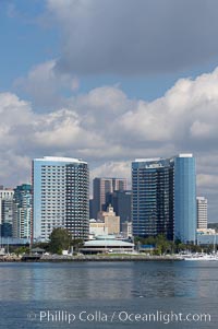 San Diego downtown waterfront skyline, viewed across San Diego Bay from Coronado Island