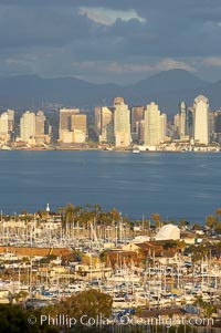 San Diego harbor skyline, late afternoon