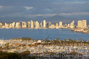 San Diego harbor skyline, late afternoon