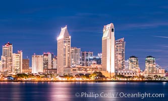 San Diego City Skyline at Night