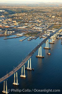 San Diego Coronado Bridge, known locally as the Coronado Bridge, links San Diego with Coronado, California.  The bridge was completed in 1969 and was a toll bridge until 2002.  It is 2.1 miles long and reaches a height of 200 feet above San Diego Bay